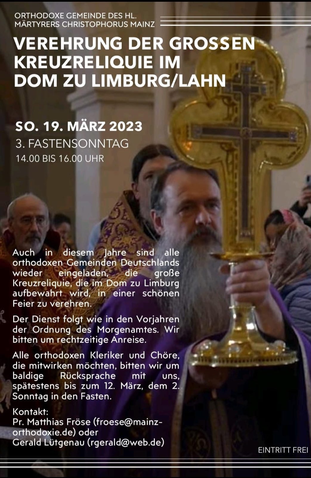Orthodoxe Kreuzverehrung im Dom zu Limburg, 19.03.2023